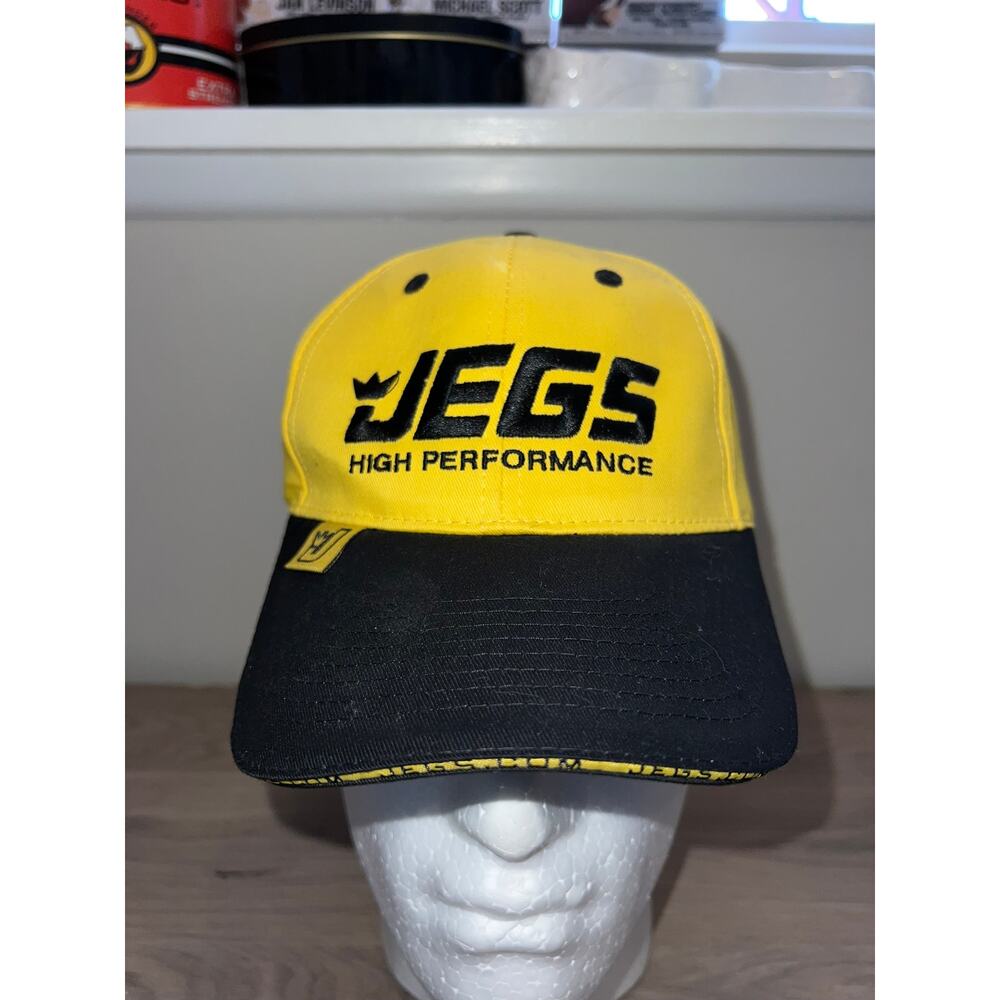 Vintage Jegs Hat High performance Cap Headwear Yellow Black OS